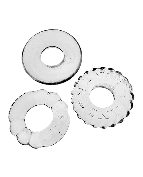 Oxballs Bonemaker 3 Pack Cockring Kit - Clear