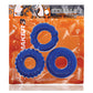 Oxballs Bonemaker 3 Pack Cockring Kit - Pool blue