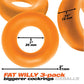 Oxballs Fat Willy 3 Pack Jumbo Cock Rings - Orange