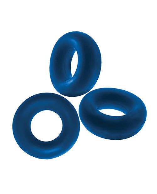 Oxballs Fat Willy 3 Pack Jumbo Cock Rings - Space Blue