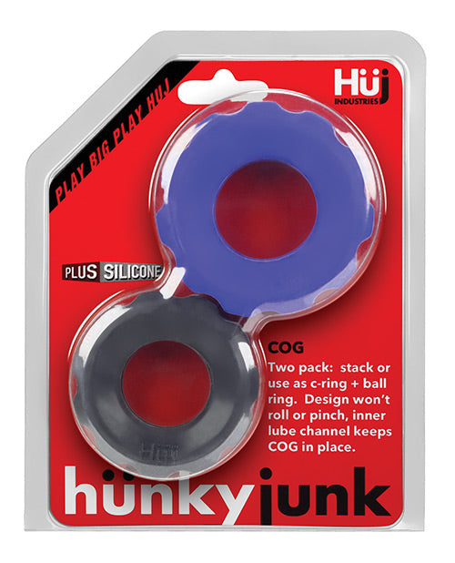 Hunky Junk Cog Ring 2 Size Double Pack - Cobalt & Tar Pack of 2