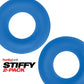 Hunky Junk Stiffy 2 Pack Cockrings - Teal Ice