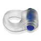 Hunkyjunk Revring Cock Ring w/Vibe - Clear w/Blue Vibe