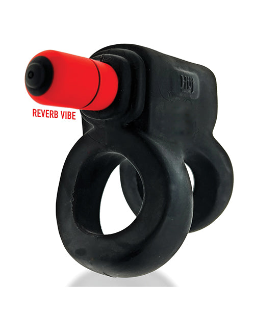 Hunkyjunk Revhammer Shaft Vibe Ring - Tar Ice w/Red Vibe