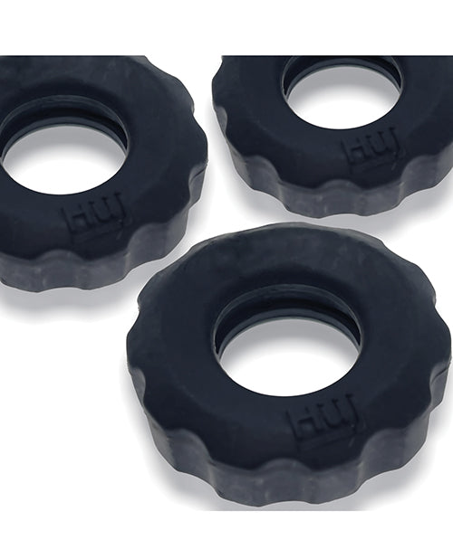 Hunky Junk Super Huj 3 Pack Cockrings - Tar Ice