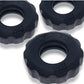 Hunky Junk Super Huj 3 Pack Cockrings - Tar Ice