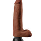 Real Feel Suction Cup Dildo | Deluxe No 10 Vibrating Dildo | 10" Big Dildo | Waterproof Brown Realistic Dildo