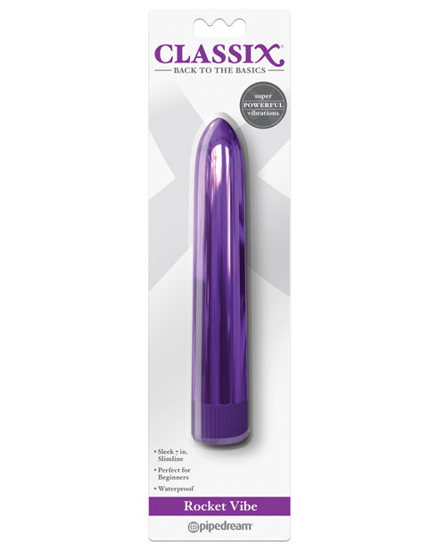 Classix 7" Small Vibrator | Purple Cheap Vibrators | Metallic Couples Vibrator | Best Vibrator for Women