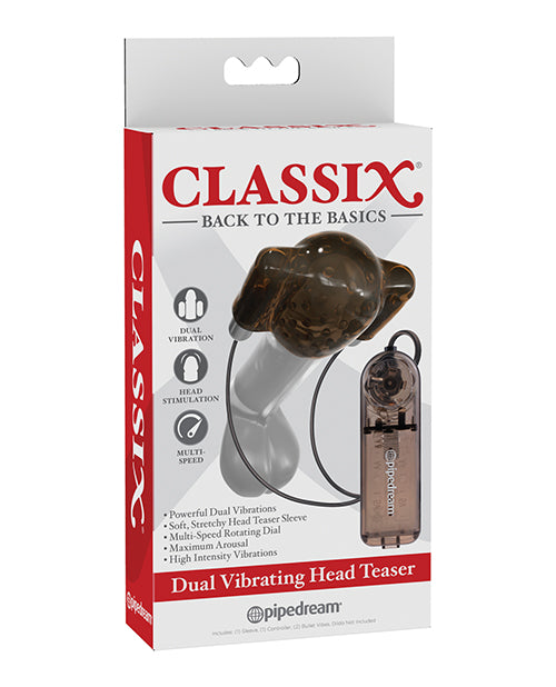 Classix Dual Vibrating Head Teaser - Black/Smoke