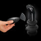 Icicles No. 84 Hand Blown Glass Vibrating Butt Plug w/Remote - Black