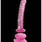 Icicles No 86 Realistic Dildo | Pink Hand Blown Glass Dildo | Massage Suction Cup Dildo