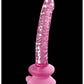 Icicles No 86 Realistic Dildo | Pink Hand Blown Glass Dildo | Massage Suction Cup Dildo