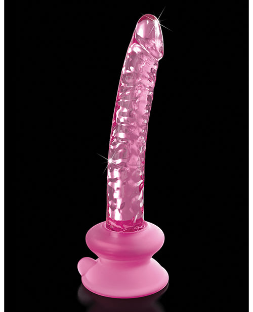 Icicles No 86 Realistic Dildo | Pink Hand Blown Glass Dildo | Massage Suction Cup Dildo