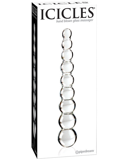 Icicles No 2 Realistic Dildo | Hand Blown Glass Dildo Massager | Clear Rippled Large Dildo