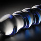 Icicles No 5 Realistic Dildo | Hand Blown Glass Dildo Massager | Clear Blue Swirl Big Dildo