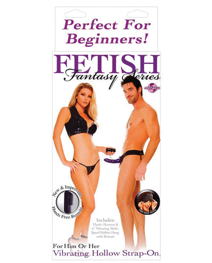 Fetish Fantasy Series for Him or Her Vibrating Hollow Strap-On - Purple