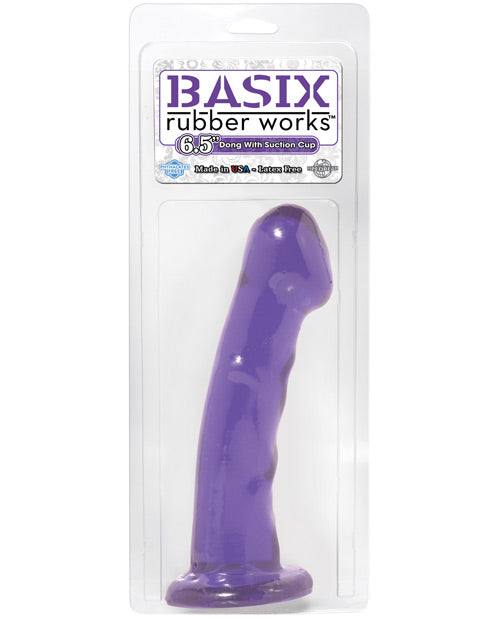 Basix Rubber Works Purple Realistic Dildo | 6.5" Big Dildo | Suction Cup Dildo