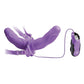 Fetish Fantasy Elite Vibrating Double Delight Strap On - Purple