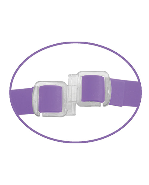 Fetish Fantasy Elite Vibrating Double Delight Strap On - Purple