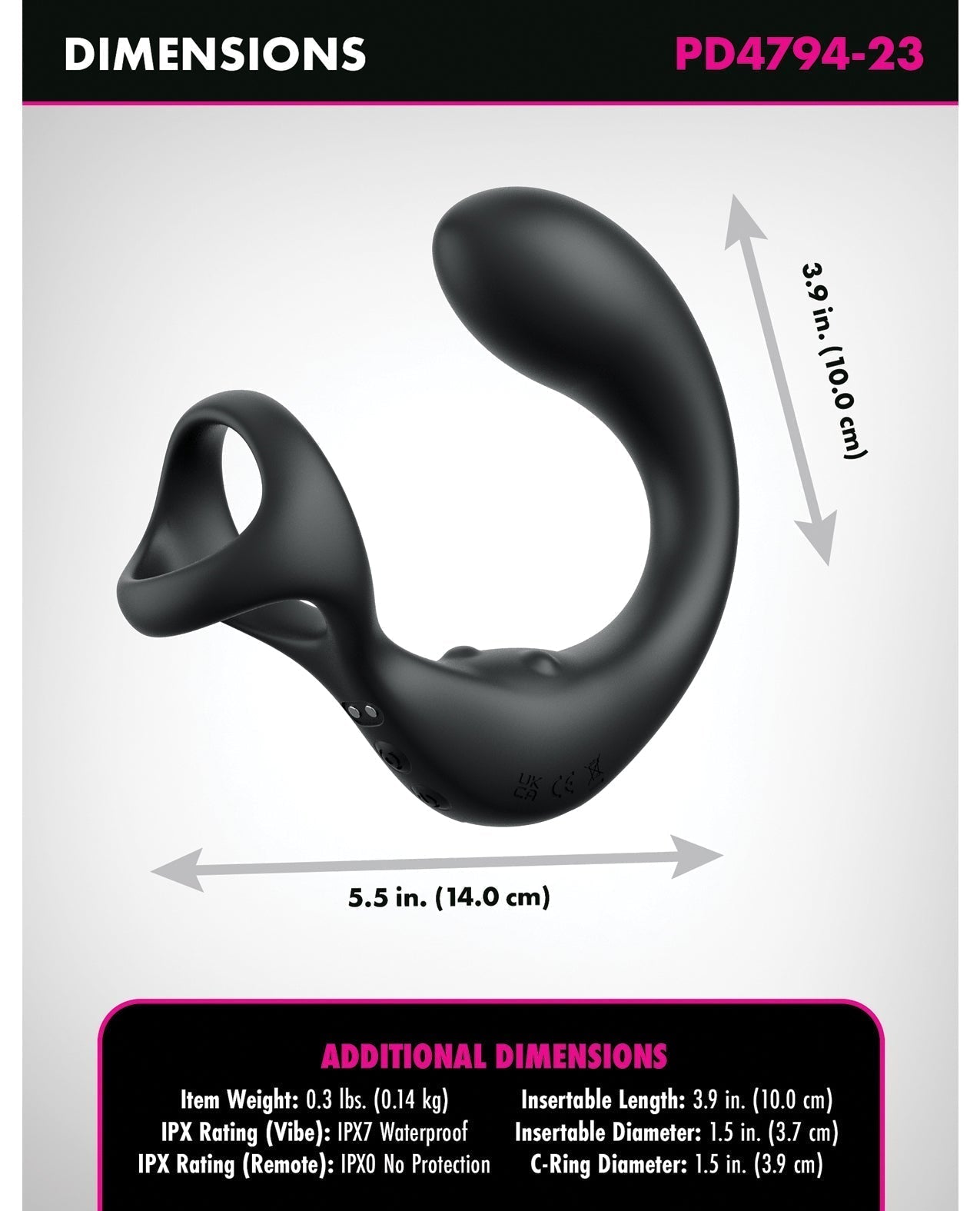 Anal Fantasy Elite Ass-Gasm Taint-Alizer P-Spot Vibrator - Black