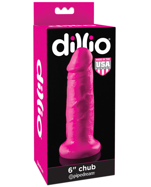 Dillio 6" Big Dildo | Chub Pink Dildo | Large Dildo | Suction Cup Dildo