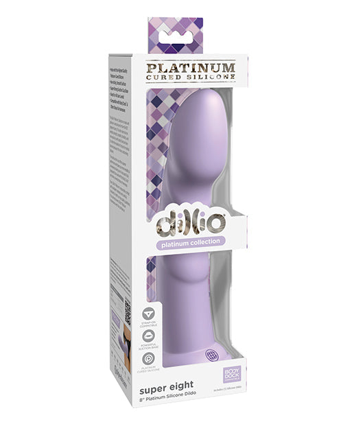 Dillio Platinum Large Dildo | 8" Big Dildo | Super Silicone Dildo | Purple Suction Cup Dildo