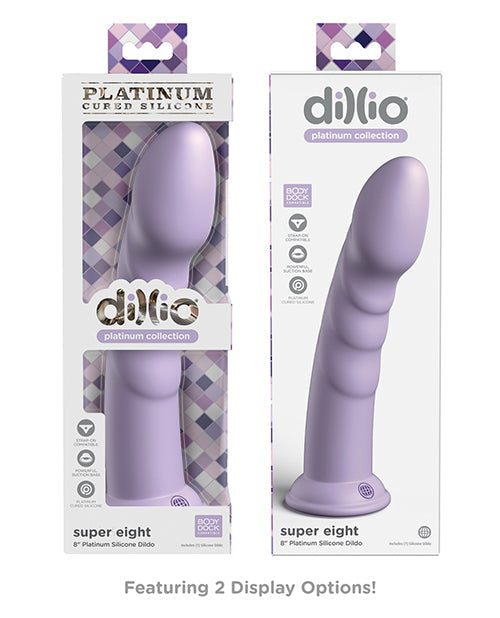 Dillio Platinum Large Dildo | 8" Big Dildo | Super Silicone Dildo | Purple Suction Cup Dildo