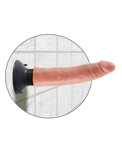 King Cock 7" Big Dildo | Vibrating Dildo | Flesh Suction Cup Dildo | Large Dildo