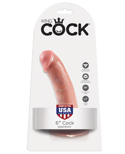 King Cock 6" Big Dildo | Flesh Suction Cup Dildo | Realistic Dildo | Large Dildo