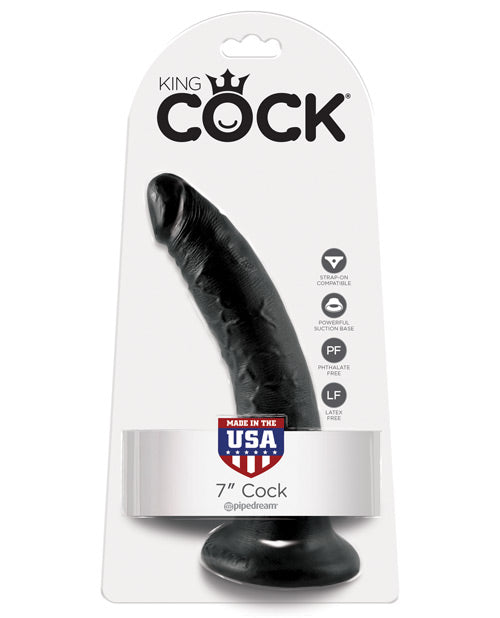 King Cock 7" Big Black Dildo | Large Dildo | Suction Cup Dildo | Realistic Dildo