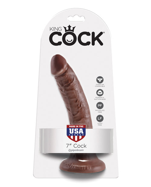 King Cock 7" Big Dildo | Brown Realistic Dildo | Large Dildo | Suction Cup Dildo