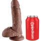 King Cock 7" Big Dildo with Balls | Brown Suction Cup Dildo | Large Dildo