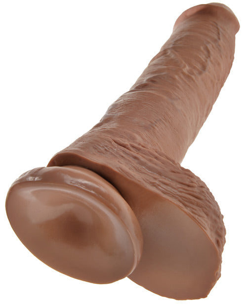 King Cock 10" Big Dildo with Balls | Tan Suction Cup Dildo | Large Dildo