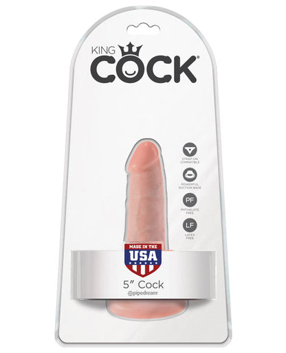 King Cock 5" Big Dildo | Flesh Suction Cup Dildo | Large Dildo | Realistic Dildo