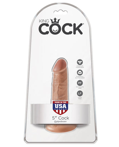 King Cock 5" Big Dildo | Tan Suction Cup Dildo | Realistic Dildo | Large Dildo