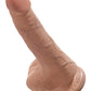 King Cock 6" Dildo with Balls | Tan Suction Cup Dildo | Realistic Dildo | Large Dildo