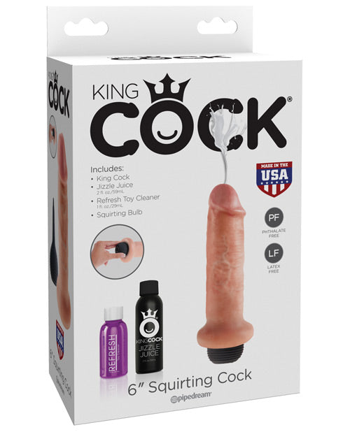 King Cock Cumming Dildo | 6" Big Dildo | Squirting Dildo | Flesh Ejaculating Dildo | Large Dildo