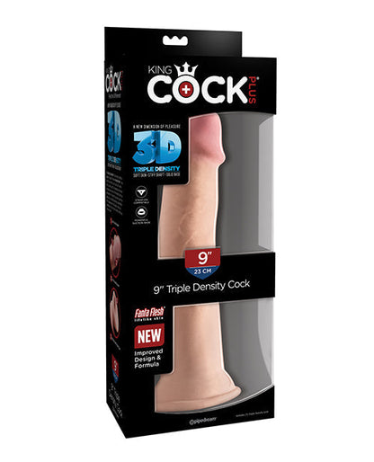 King Cock Plus Large Dildo | 3D Realistic 9" Big Dildo | Triple Density Suction Cup Dildo