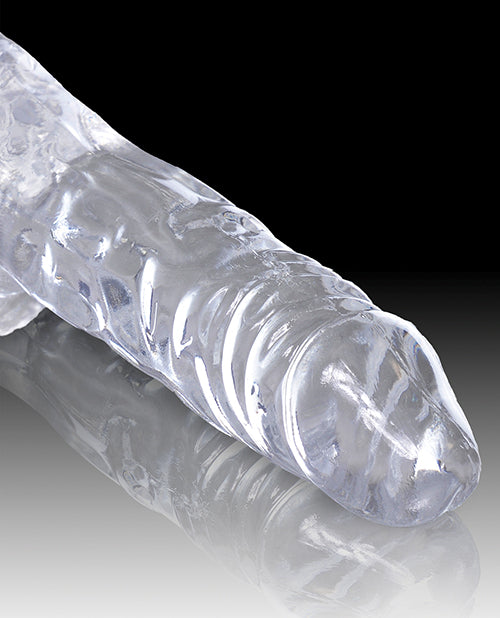 King Cock Clear 4" Big Dildo with Balls | Large Dildo | Realistic Dildo | Suction Cup Dildo