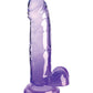 King Cock Large Dildo | Clear 7" Big Dildo with Balls | Purple Dildo | Suction Cup Dildo