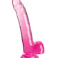 King Cock Large Dildo | Clear 9" Big Dildo with Balls | Pink Dildo | Suction Cup Dildo