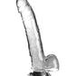 King Cock Large Dildo | Clear 9" Big Dildo with Balls | Suction Cup Dildo | Realistic Dildo