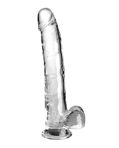 King Cock Large Dildo | Clear 11" Dildo with Balls | Suction Cup Dildo | Giant Dildo