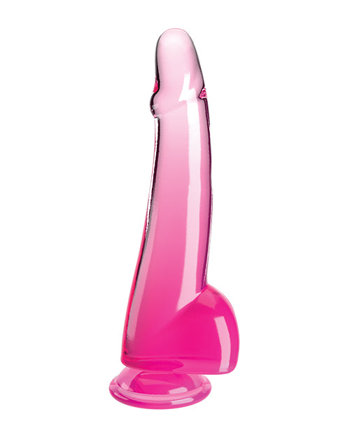 King Cock Large Dildo | Clear 10" Big Dildo with Balls | Pink Dildo | Suction Cup Dildo