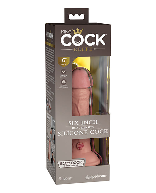 King Cock Elite Large Dildo | Light 6" Big Dildo | Dual Density Silicone Suction Cup Dildo