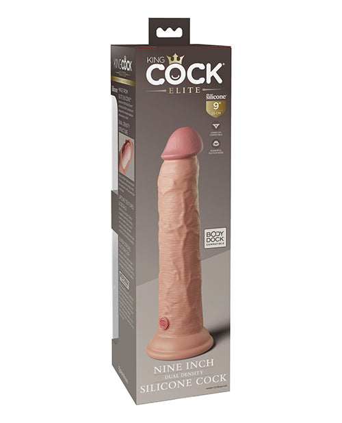 King Cock Elite Large Dildo | Light 9" Big Dildo | Dual Density Silicone Suction Cup Dildo