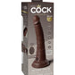 King Cock Elite 7" Dual Density Vibrating Silicone Cock w/Remote - Brown