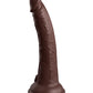 King Cock Elite 7" Dual Density Vibrating Silicone Cock w/Remote - Brown