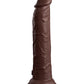 King Cock Elite 9" Dual Density Vibrating Silicone Cock w/Remote - Brown