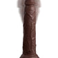 King Cock Elite 9" Dual Density Vibrating Silicone Cock w/Remote - Brown